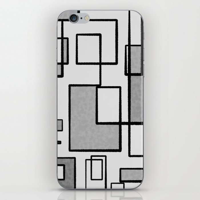 Piet Composition - Mid-Century Modern Minimalist Geometric Abstract in Gray iPhone Skin