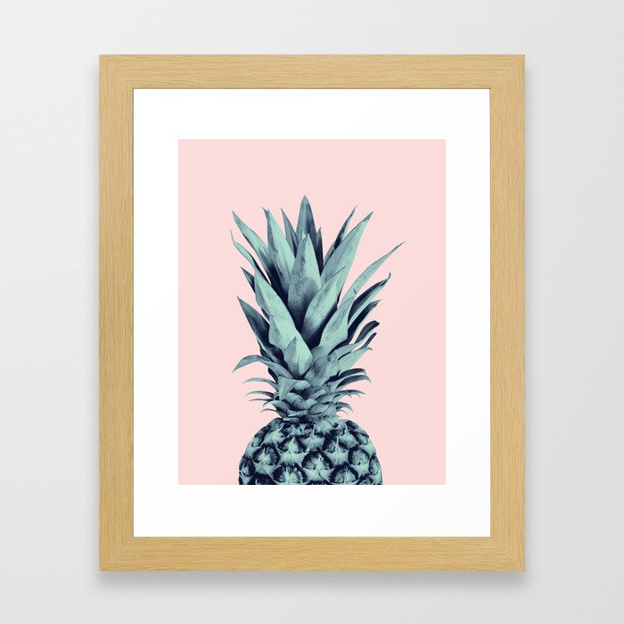 Blush Pineapple Dream #1 #tropical #fruit #decor #art #society6 Framed Art Print