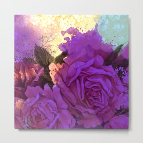 purple roses and light Metal Print