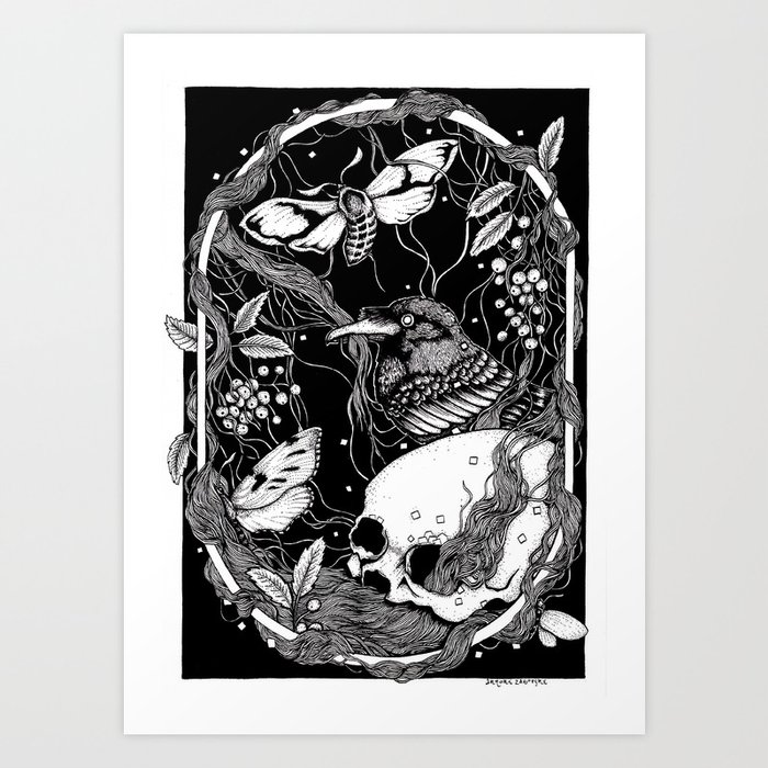Edgar Allan Poe Raven S Nightmare Art Print By Antonizaborski Society6