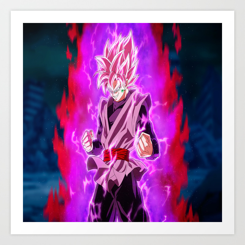 Black Goku Super Saiyan Rose Art Print By Chekoaguilar Society6