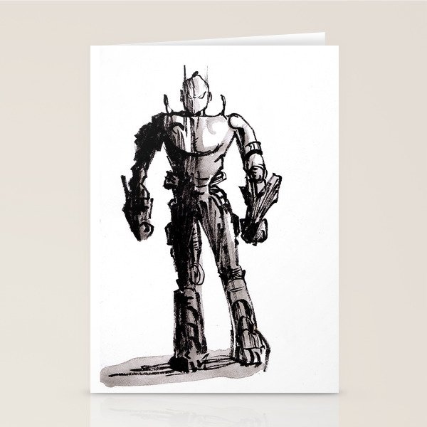 Robot ink drawing Stationery Cards by jcreation Society6