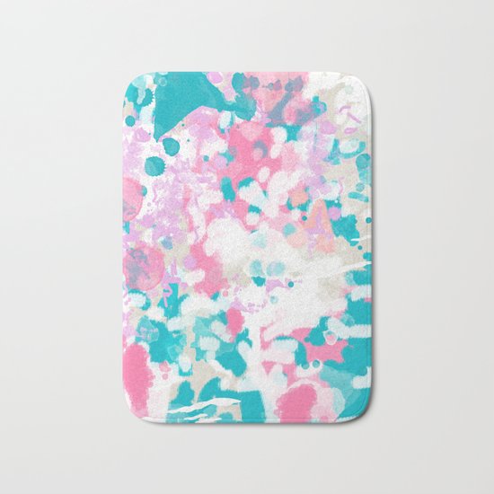 Shaz - abstract painting minimal modern color palette boho nursery home decor Bath Mat