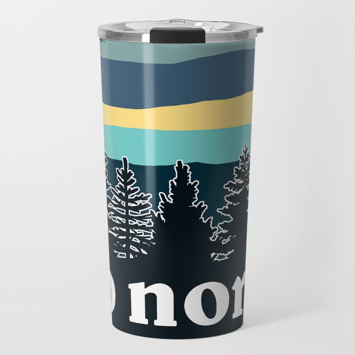 Up North Teal Yellow Travel Mug By Greatlakeslocals Society6
