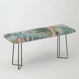 Palm Leaves and Batik Tropical Bench