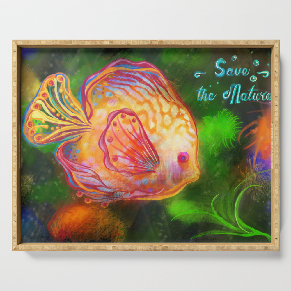 Save the Nature - Fish Serving Tray by desitaart