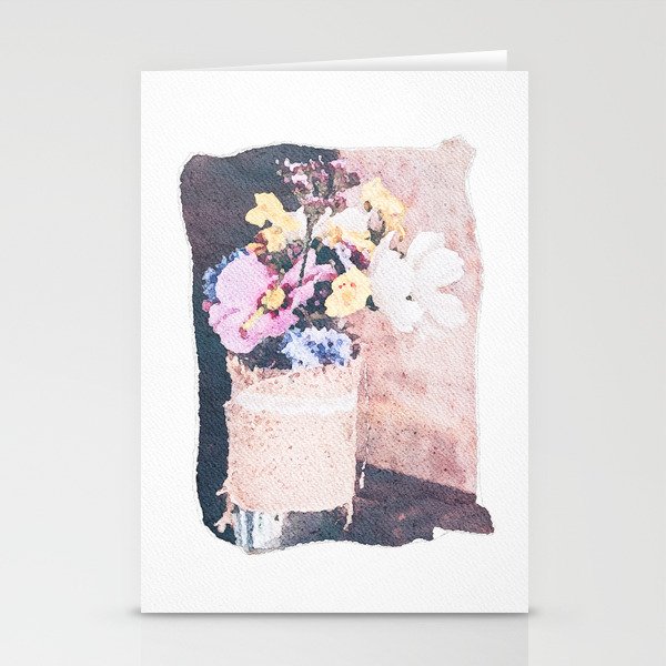 Burlap Flower Vase Stationery Cards