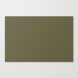 Dark Brown Solid Color Pantone Capulet Olive 18-0426 TCX Shades of Yellow Hues Canvas Print