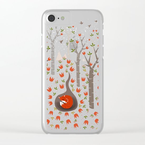 Sleeping Fox Clear iPhone Case
