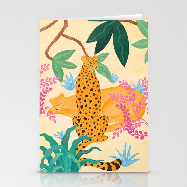 Panthers in Magical Garden Stationery Cards