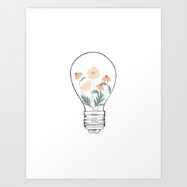 Lightbulb Terrarium Art Print