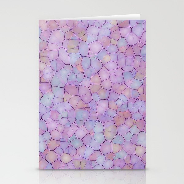Abstract seamless background of colorful spots like paving stones or mosaic glass. Imitation of artistic watercolor drawing pattern in form of network with multi-colored cells Stationery Cards