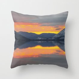 Sunset over Apgar Mountains Throw Pillow