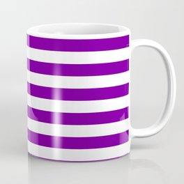 Medium Violet and White Stripes | Horizontal Medium Stripes | Coffee Mug