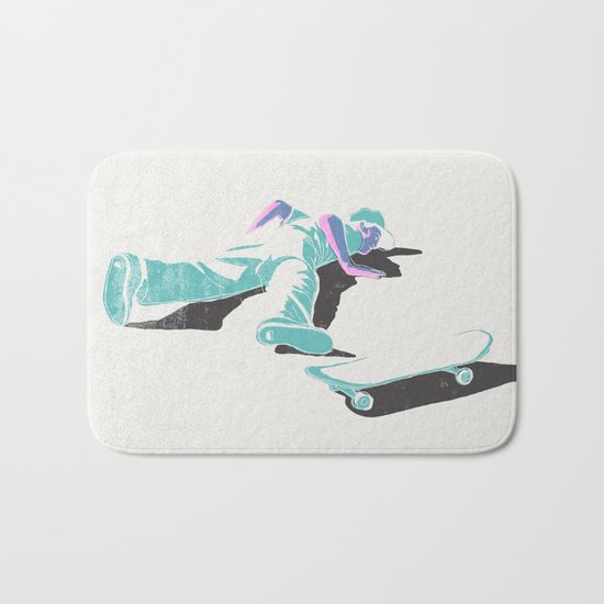 skateboarding (lost time, risograph version) Bath Mat