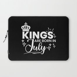Kings Are Born In July Birthday Quote Laptop Sleeve