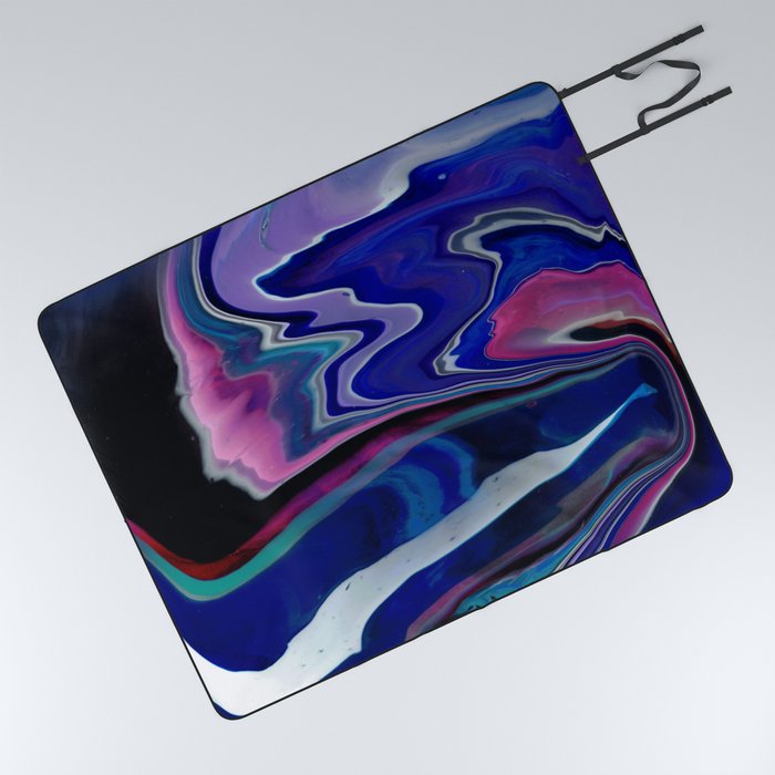 Fluid Abstract 3 (Blue Purple) Picnic Blanket