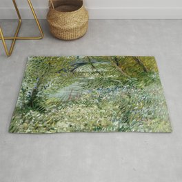 Vincent van Gogh's River Bank in Springtime (1887) famous painting Rug | Acrylic, Oil, Aerosol, Pattern, Impressionismus, Oldmasters, Ink, Vintage, Painting, Watercolor 