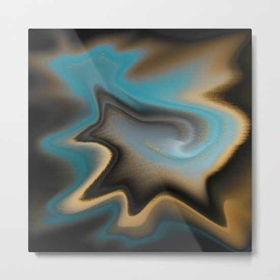 Teal and Orange Abstract 01 Metal Print