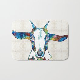 Colorful Goat Art - Colorful Ranch Farm Life - Sharon Cummings Bath Mat