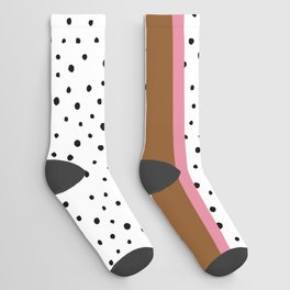 Afghan Tan + Carissma Pink + Polka Dots Composition  Socks