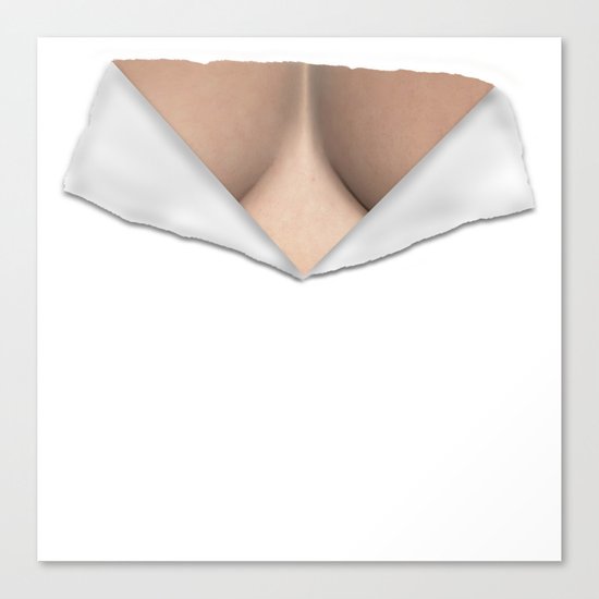 Torn Breast Cleavage Canvas Print