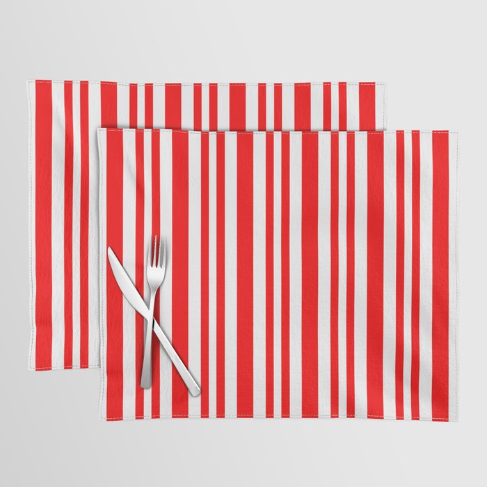 Vertical Peppermint Stripes Placemat