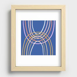 Crisscrossed Rainbows - Yellow & Pink Recessed Framed Print