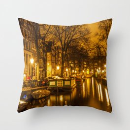 Amsterdam canals Throw Pillow