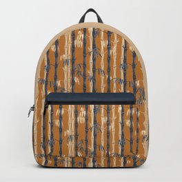 Bamboo Forest Pattern - Rust Tan Blue Backpack
