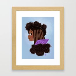 Black hair love Framed Art Print
