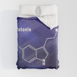 Serotonin Hormone Structural chemical formula Duvet Cover