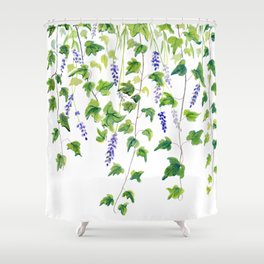 Ivy and Lavender Watercolor Shower Curtain