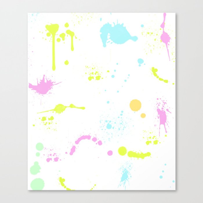 Neon paint splatter 2 Canvas Print