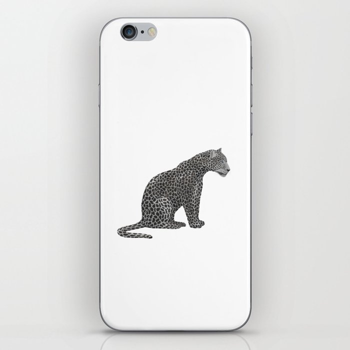 digital painting of a gray leopard iPhone Skin