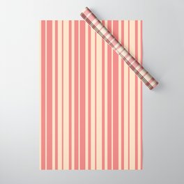 [ Thumbnail: Light Coral and Bisque Colored Stripes/Lines Pattern Wrapping Paper ]