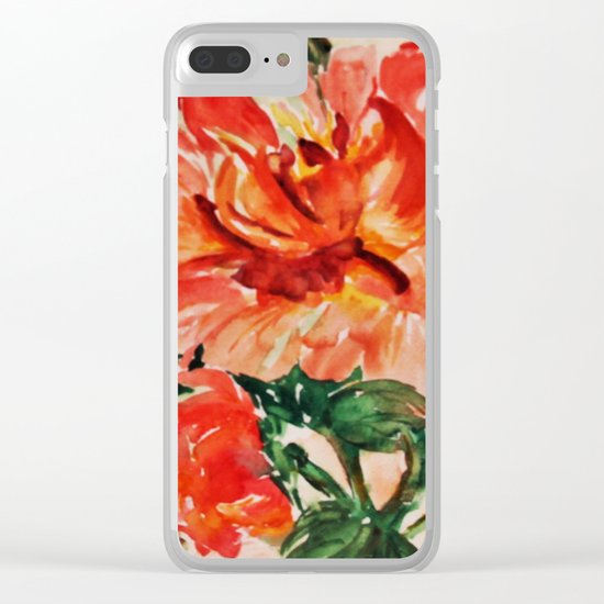 red rose japanese art Clear iPhone Case