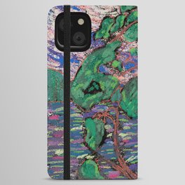 Multicolored Pastel Landscape Homage to Tom Thomson's West Wind iPhone Wallet Case