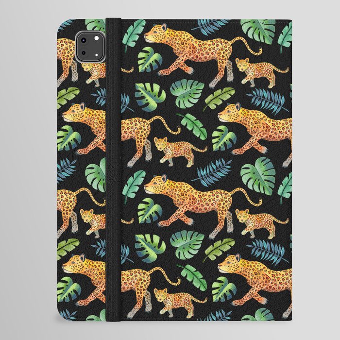 Jaguar and Cub pattern (tropical)  iPad Folio Case