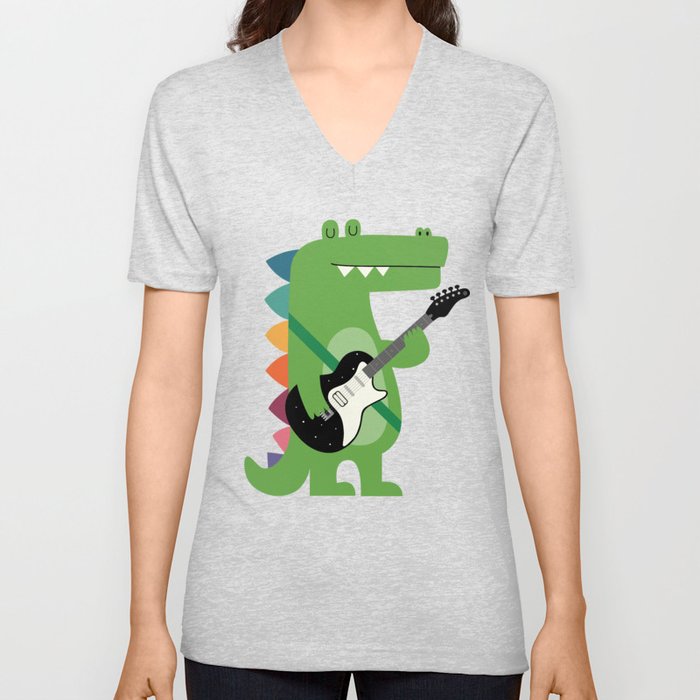 Croco Rock V Neck T Shirt