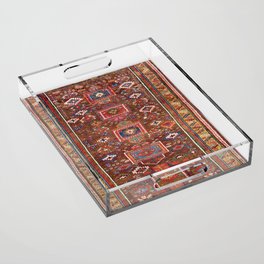 Antique Kurdish Sa'uj Bulagh Kilim Rug Vintage Tribal Persian Carpet Acrylic Tray