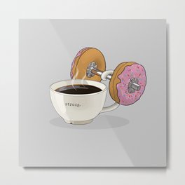 Strong Coffee Lifting Donut Dumbbell Metal Print