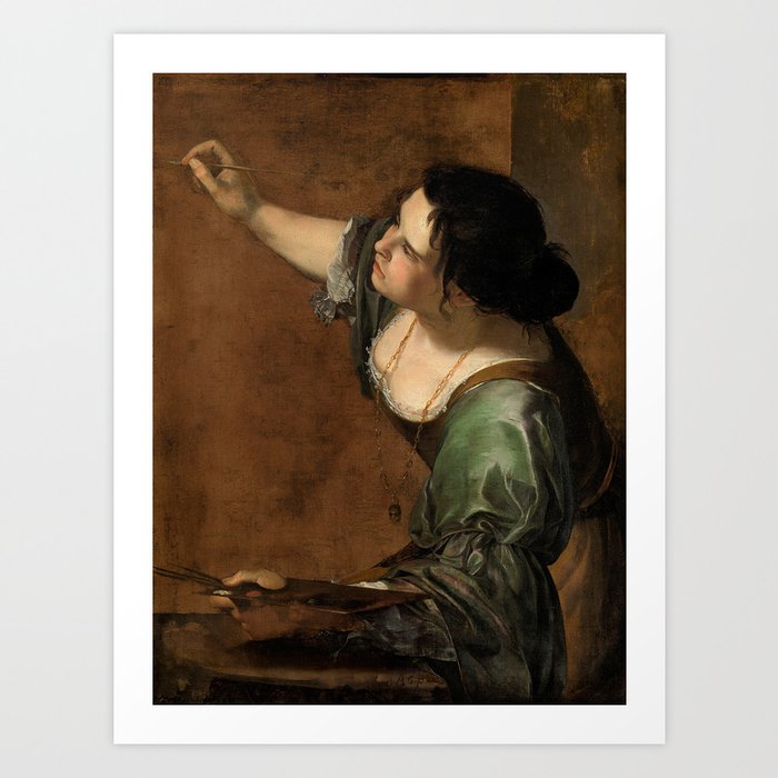 Canvas Gallery Wrapped Giclee Wall Art Print Artemisia Gentileschi : Self-Portrait as the Allegory of Painting D6045 1638