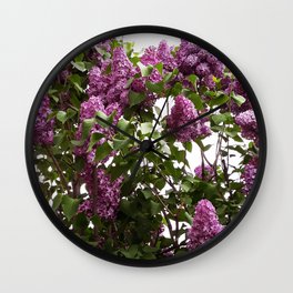 Lilac tree blossom Wall Clock | Blooming, Wood, Floral, Digital Manipulation, Purple, Photo, Gardens, Bloom, Pink, Greenleaves 