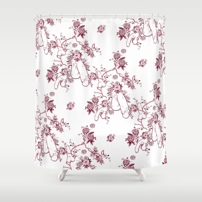 Penis Pattern Red Shower Curtain By Dapperdan Society6
