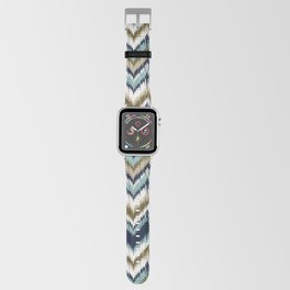 8-Bit Ikat Pattern – Blue & Tan Apple Watch Band
