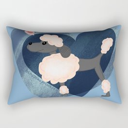 Oodles of Poodle Love blue Rectangular Pillow
