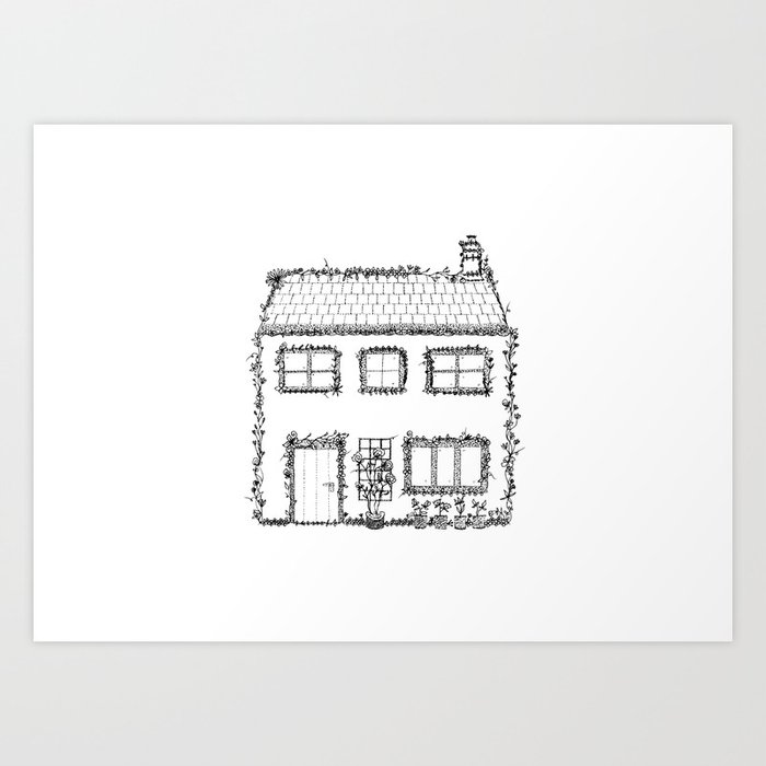 English Country Cottage Art Print By Artbyanureet Society6