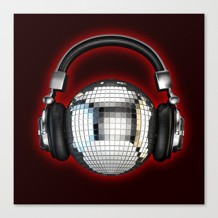 Headphone disco ball Canvas Print