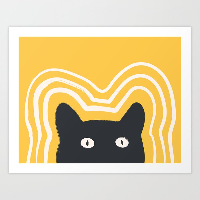 Sunshine Cat Vibes Art Print